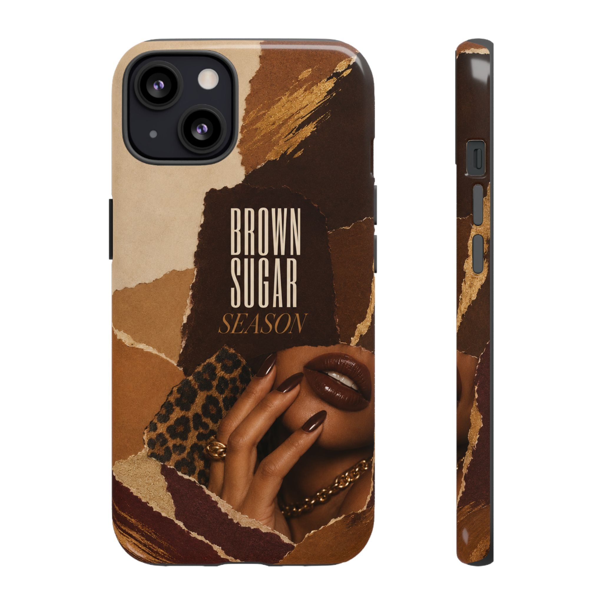 Brown Sugar Season Leopard Collage Phone Case