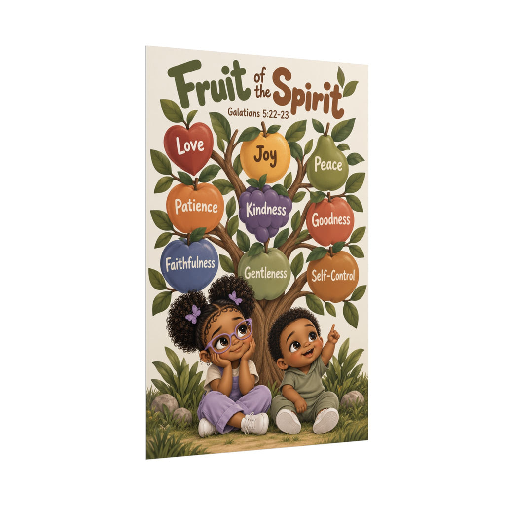 Fruit of the Spirit Christian Kids Poster | Galatians 5:22–23 Wall Art