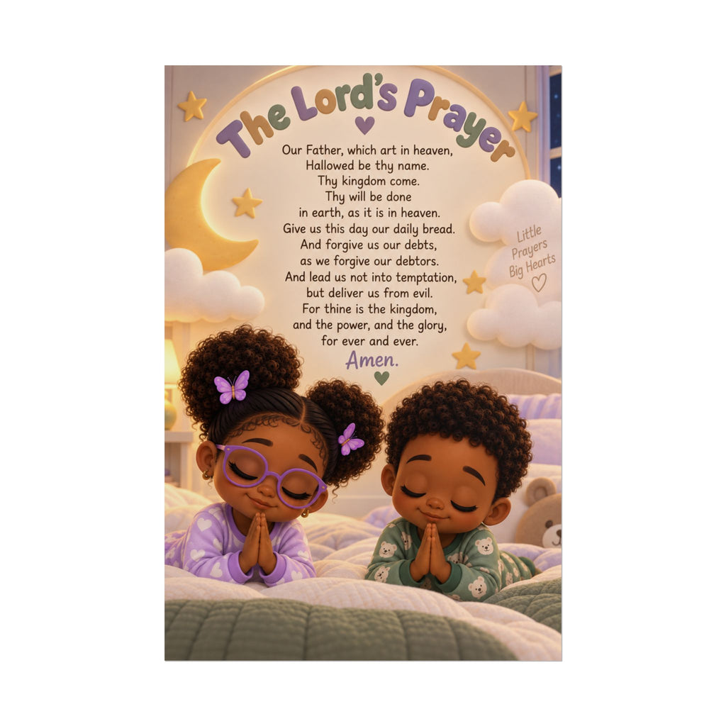 The Lord’s Prayer Christian Kids Poster | Faithful Little Hearts