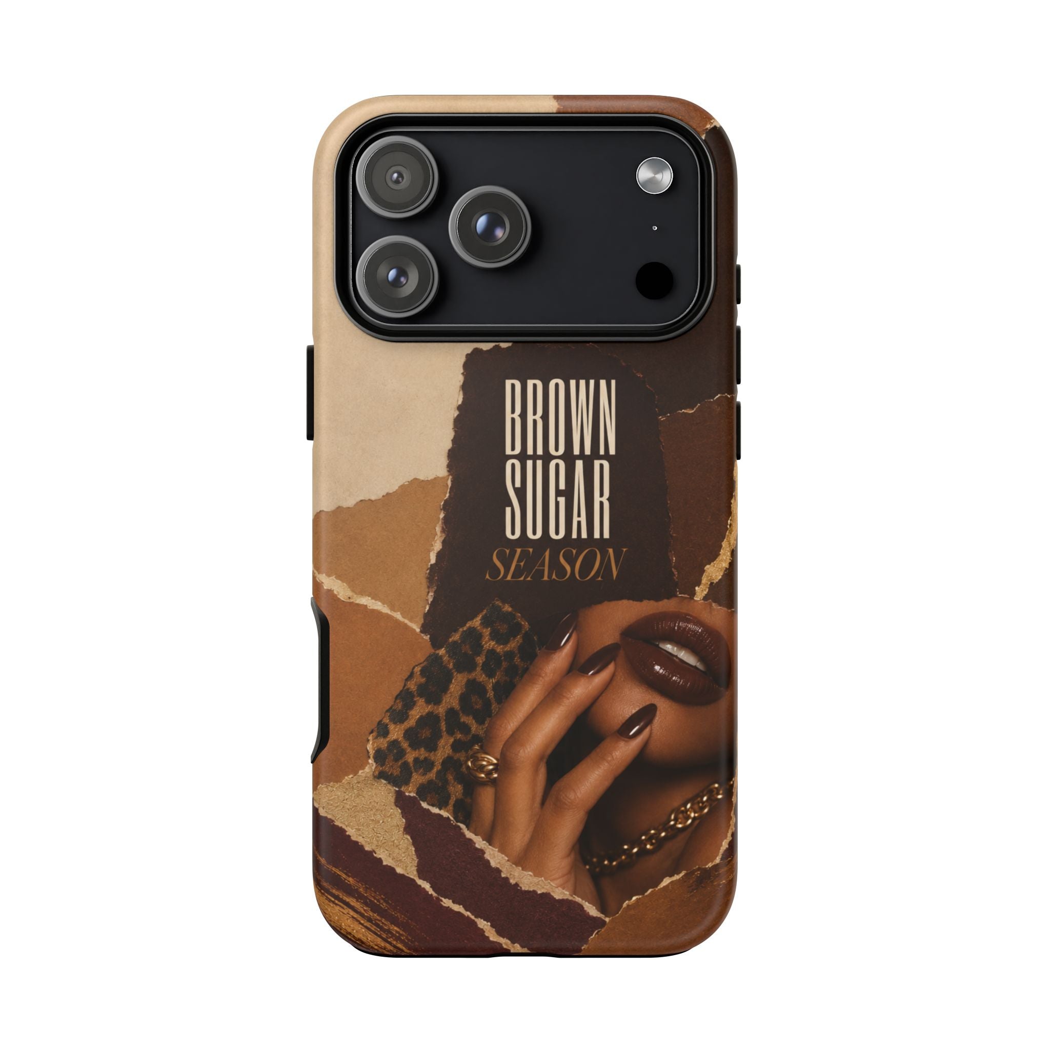 Brown Sugar Season Leopard Collage Phone Case