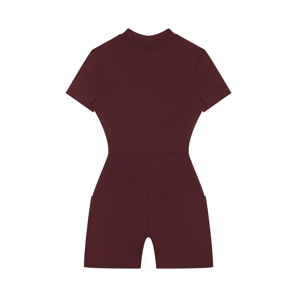 Luxuri Athletics Women's Quarter-Zip Short Sleeve Romper