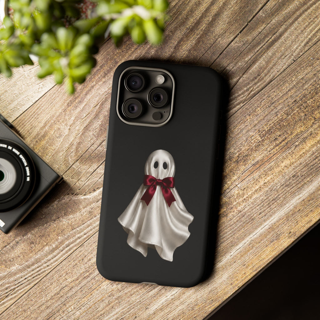 Burgundy Bow Ghost Spooky Phone Case