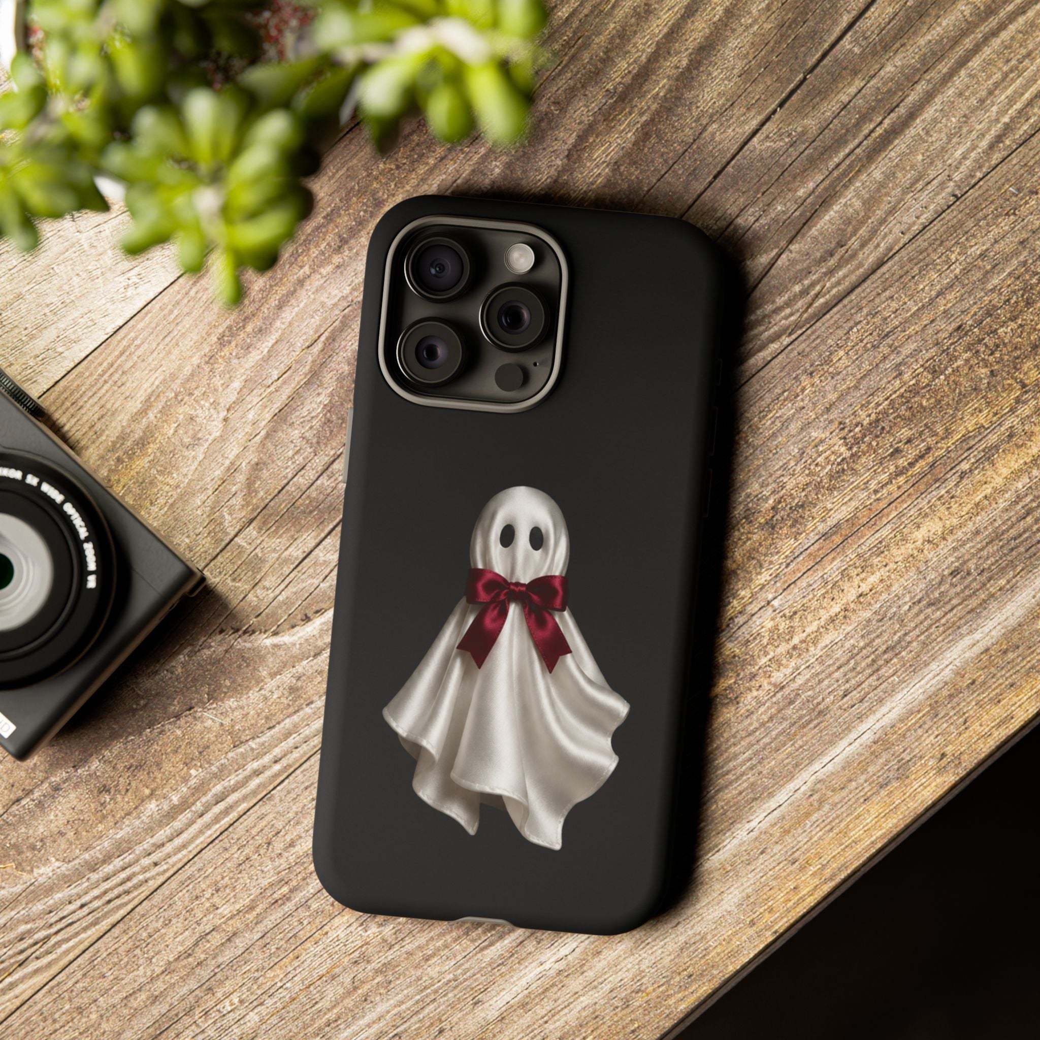 Burgundy Bow Ghost Spooky Phone Case