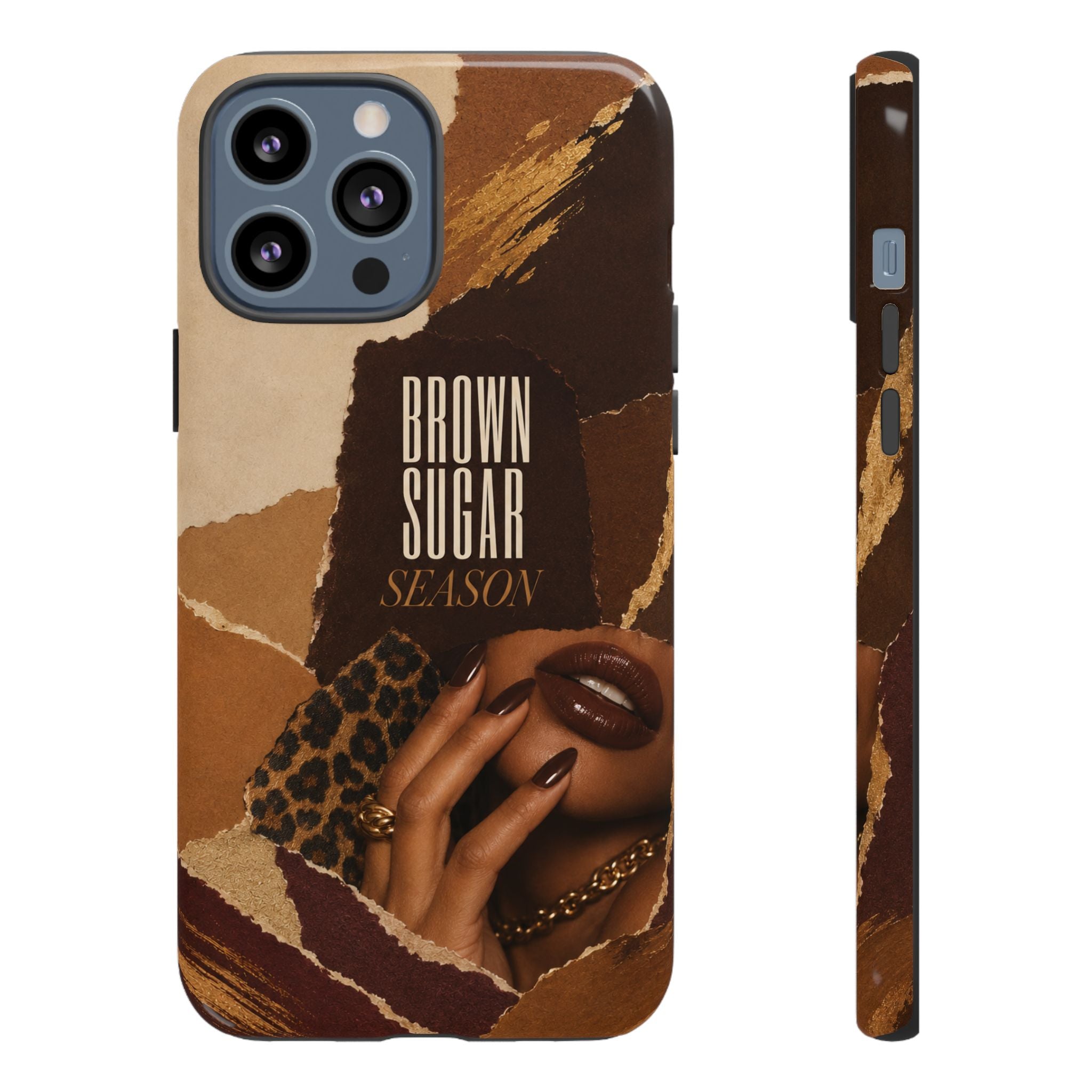 Brown Sugar Season Leopard Collage Phone Case