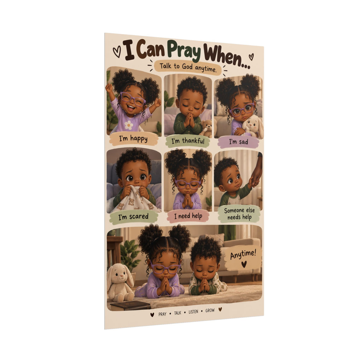 I Can Pray When… Christian Kids Prayer Poster | Faithful Little Hearts