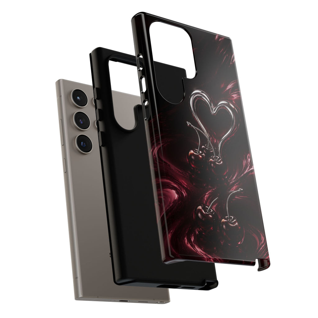 Dark Cherry Chrome Heart Phone Case