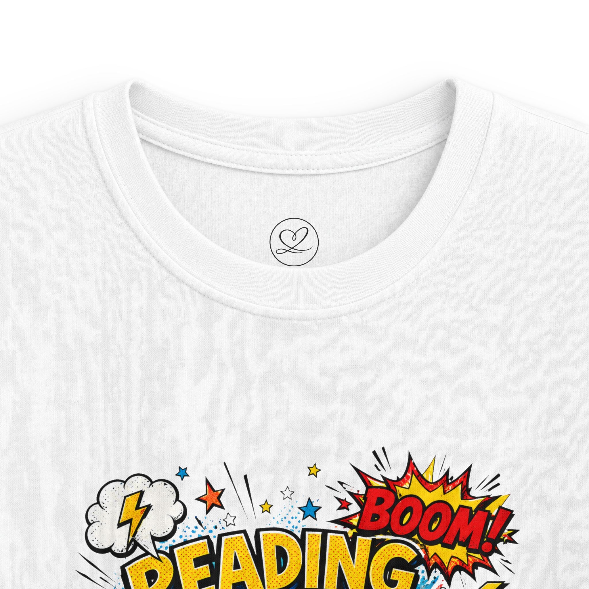 Kids Tee — "Reading Is My Superpower" Comic Book Design