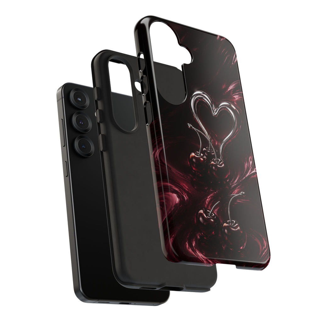 Dark Cherry Chrome Heart Phone Case