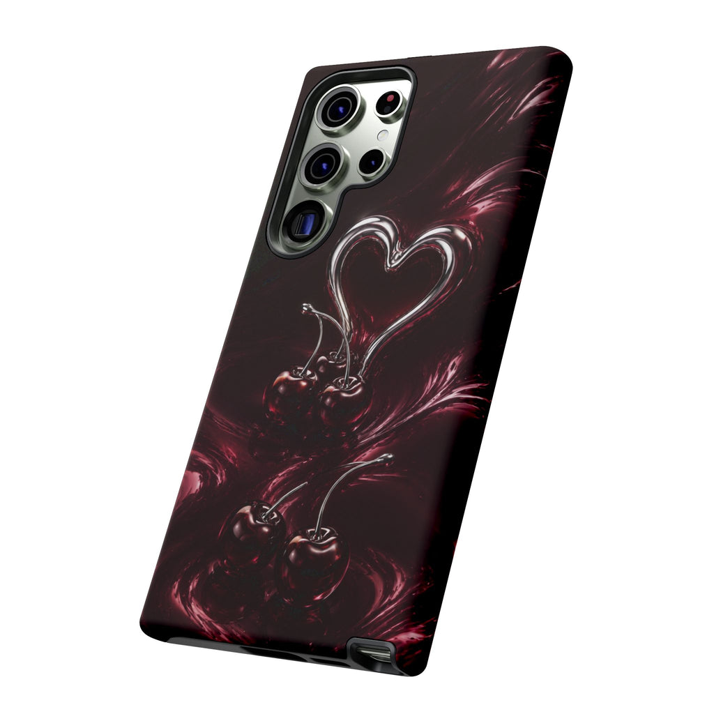 Dark Cherry Chrome Heart Phone Case