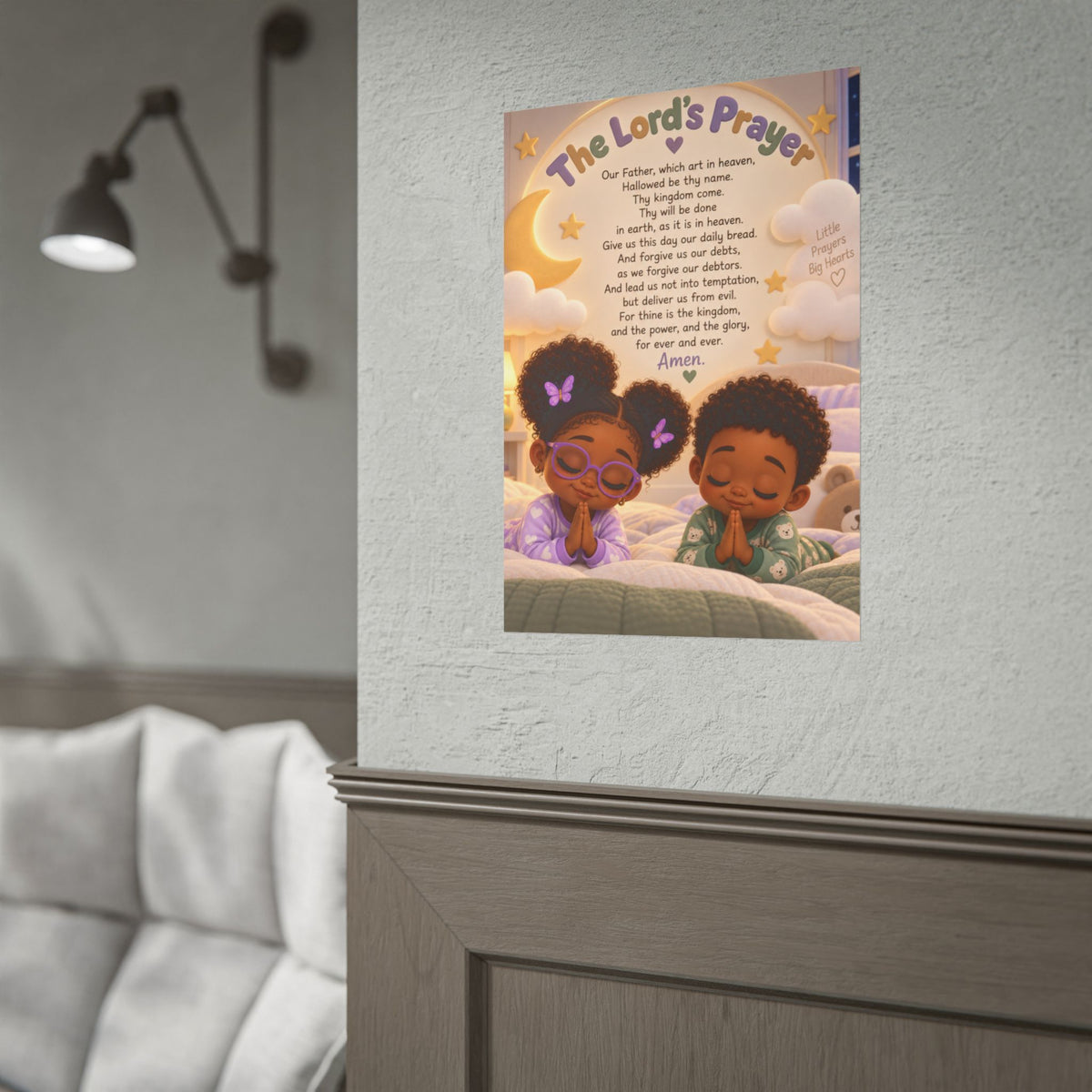 The Lord’s Prayer Christian Kids Poster | Faithful Little Hearts