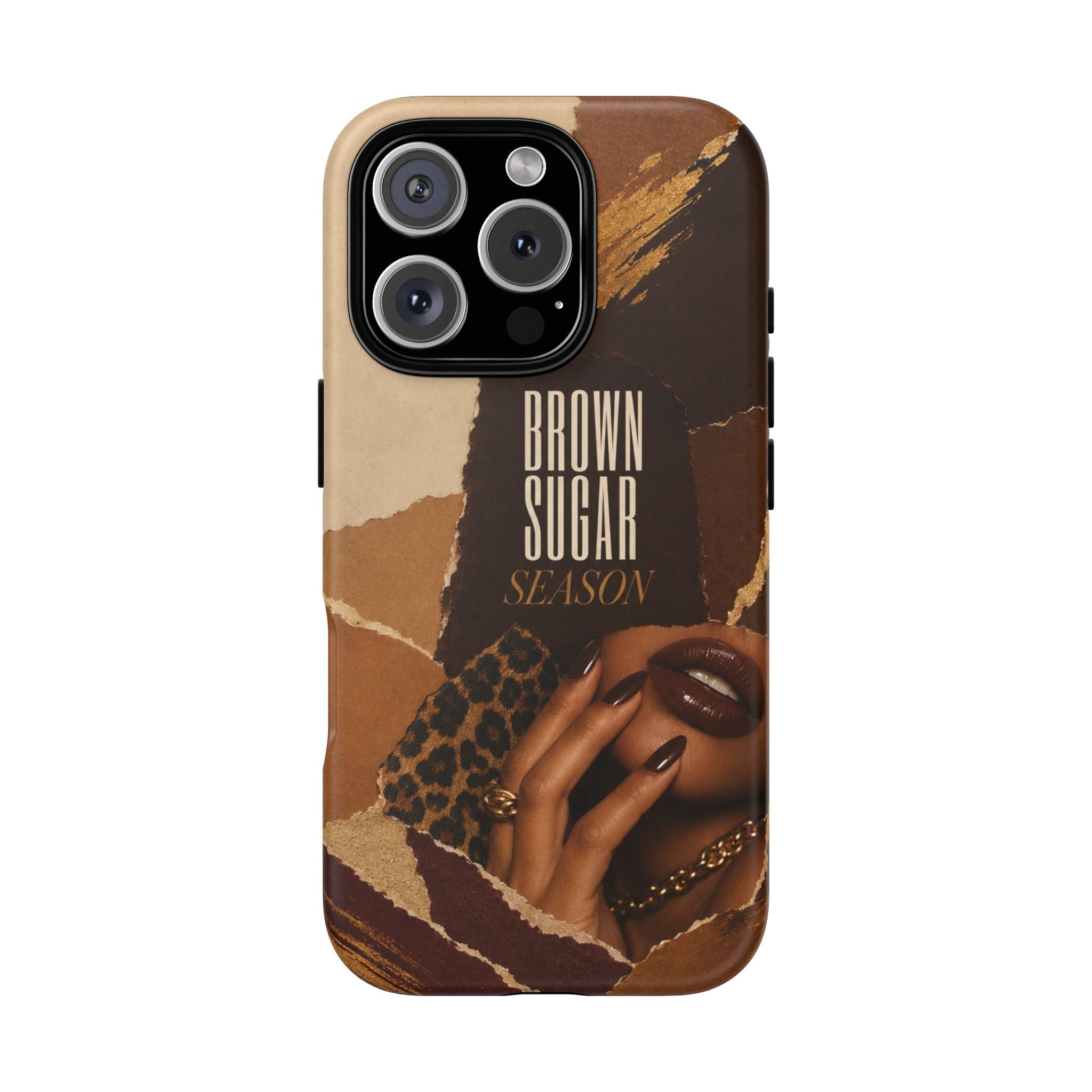 Brown Sugar Season Leopard Collage Phone Case