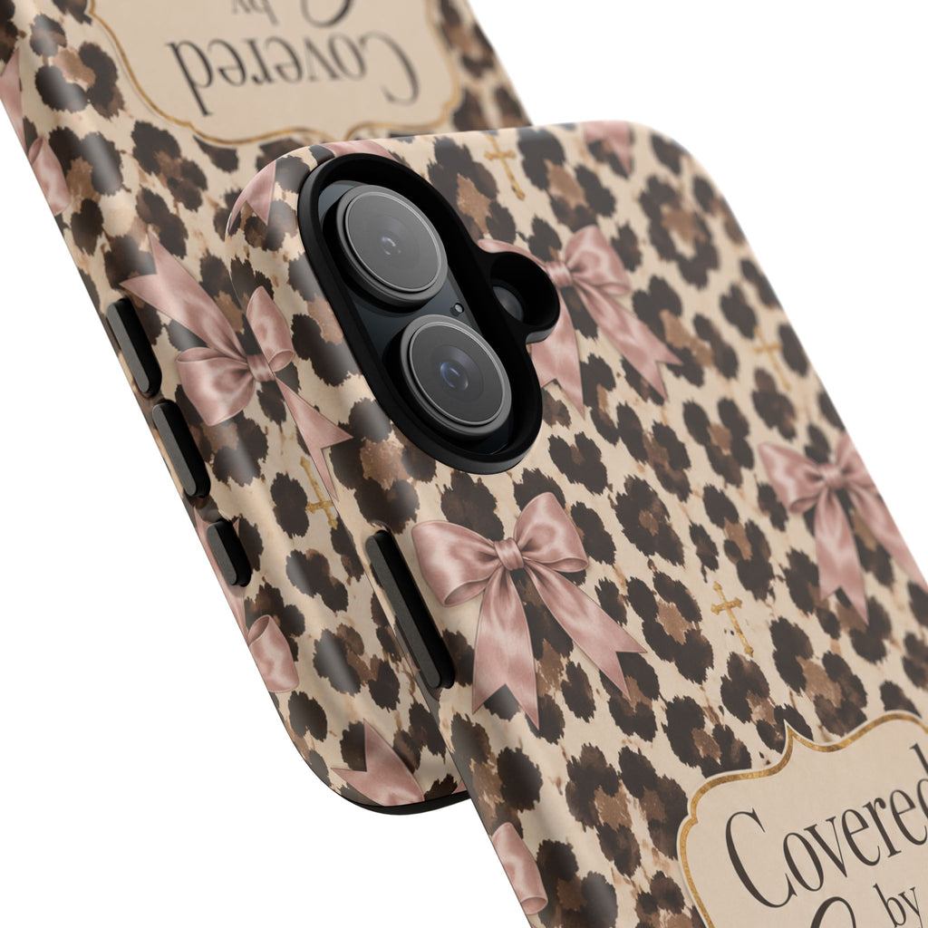 Covered by Grace Leopard Bow Christian Phone Case