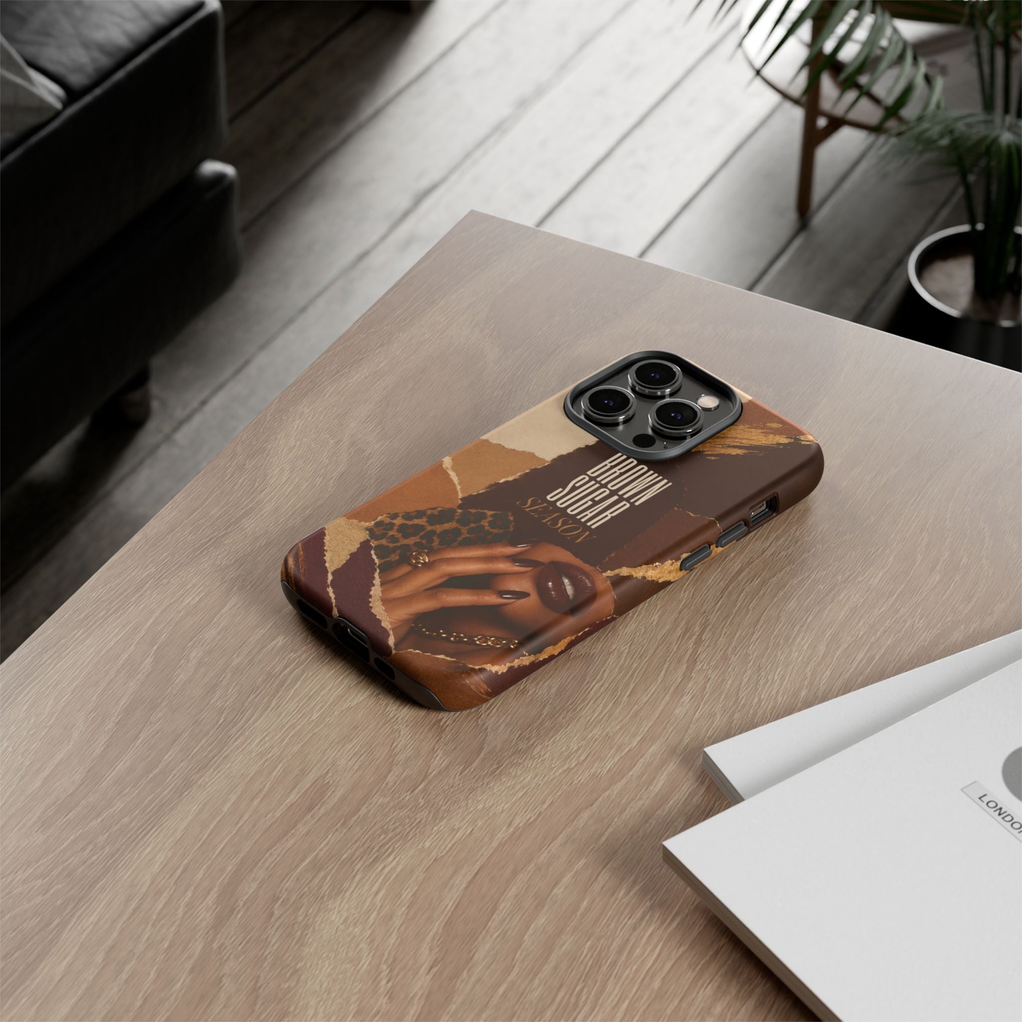 Brown Sugar Season Leopard Collage Phone Case
