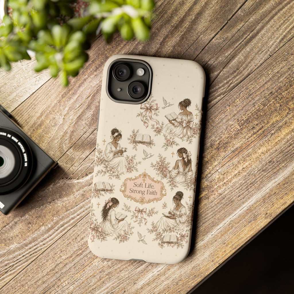 Soft Life, Strong Faith Vintage Christian Phone Case