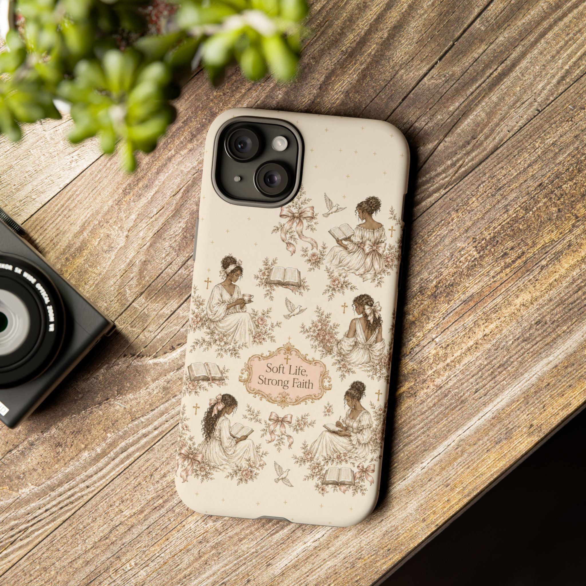 Soft Life, Strong Faith Vintage Christian Phone Case