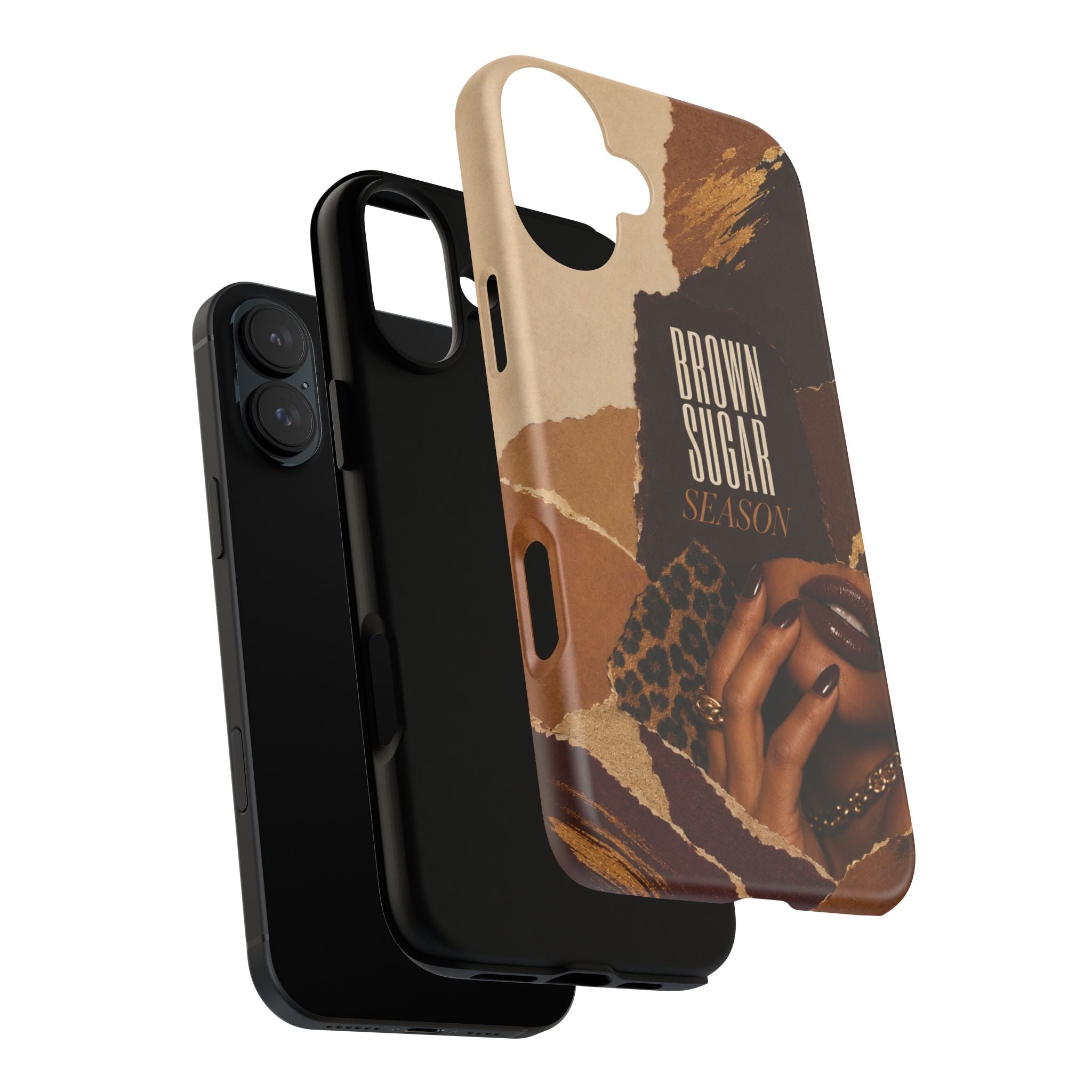 Brown Sugar Season Leopard Collage Phone Case