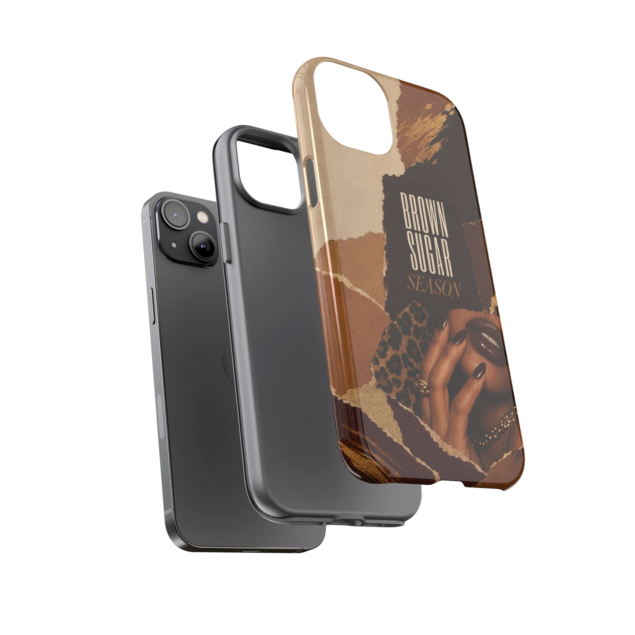 Brown Sugar Season Leopard Collage Phone Case