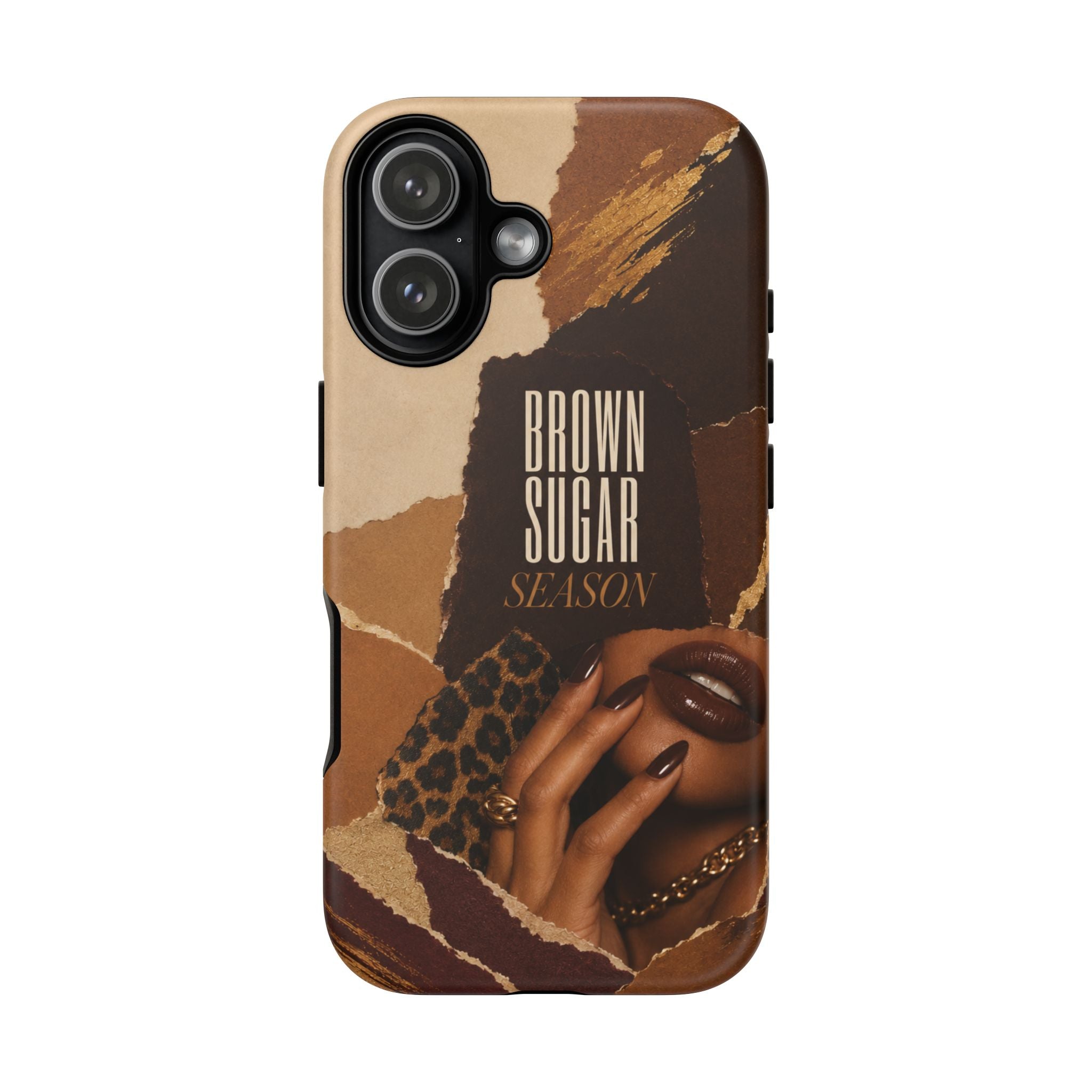 Brown Sugar Season Leopard Collage Phone Case