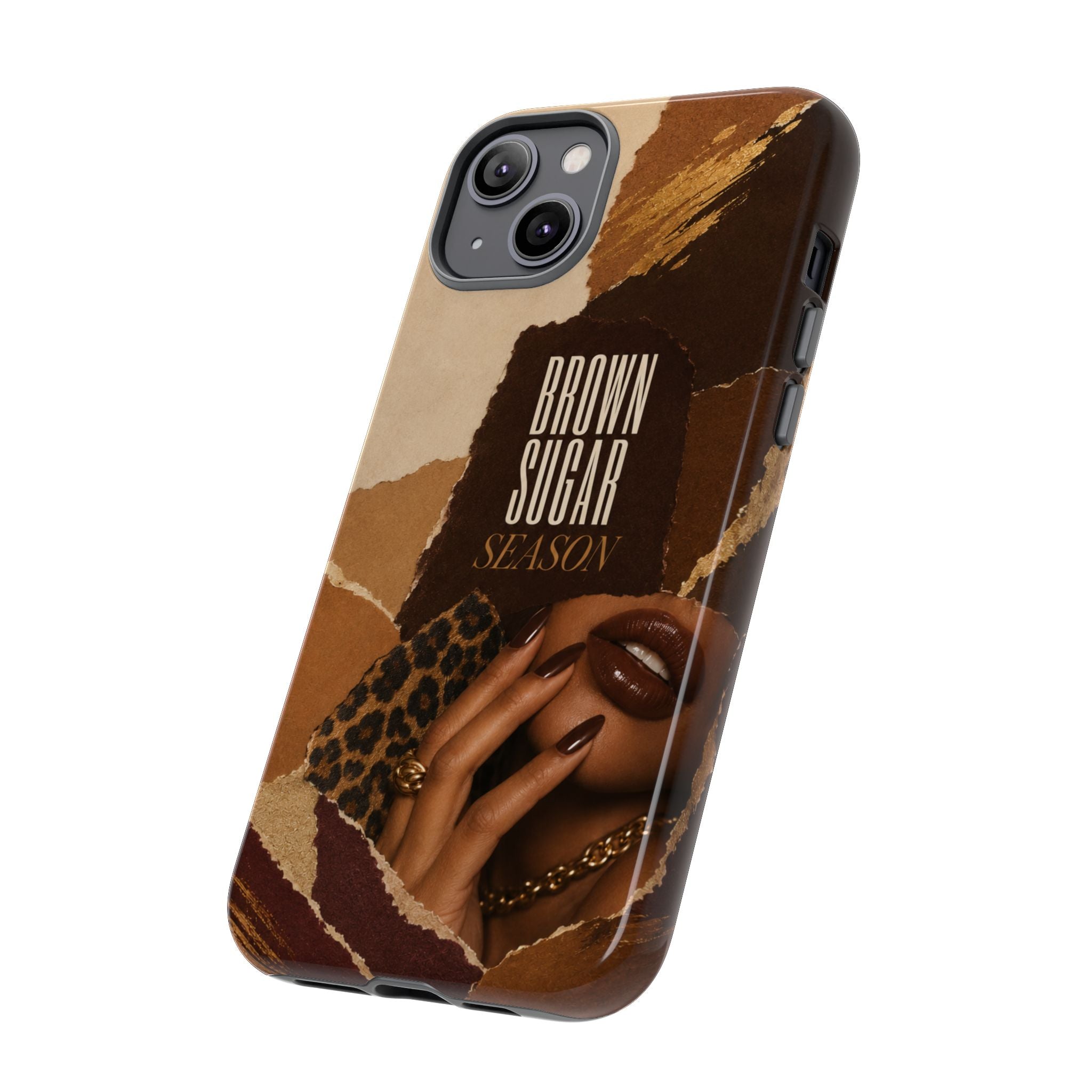Brown Sugar Season Leopard Collage Phone Case