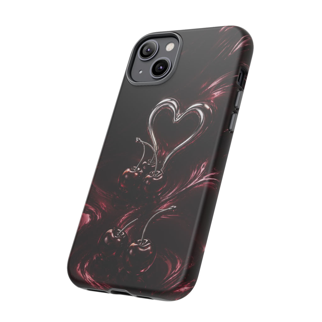 Dark Cherry Chrome Heart Phone Case