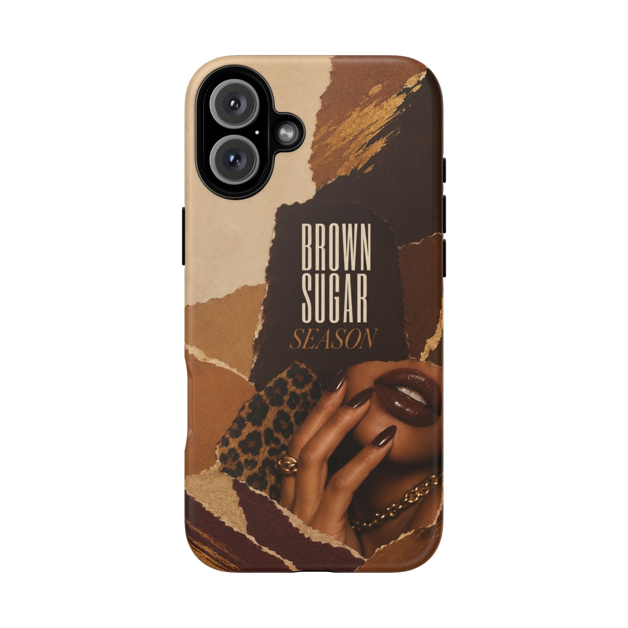 Brown Sugar Season Leopard Collage Phone Case