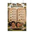 Ten Commandments Christian Kids Poster | Exodus 20 Bible Wall Art