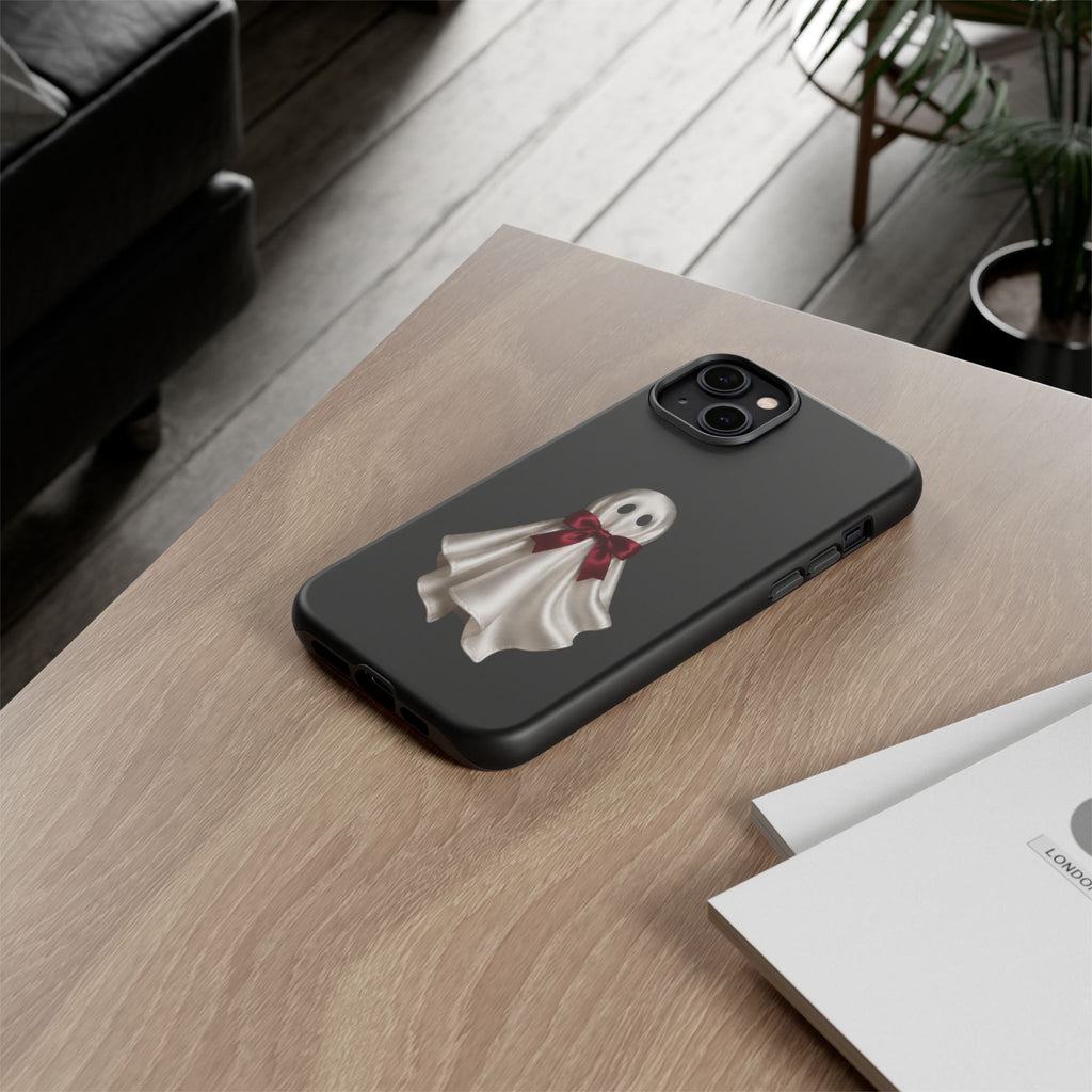 Burgundy Bow Ghost Spooky Phone Case