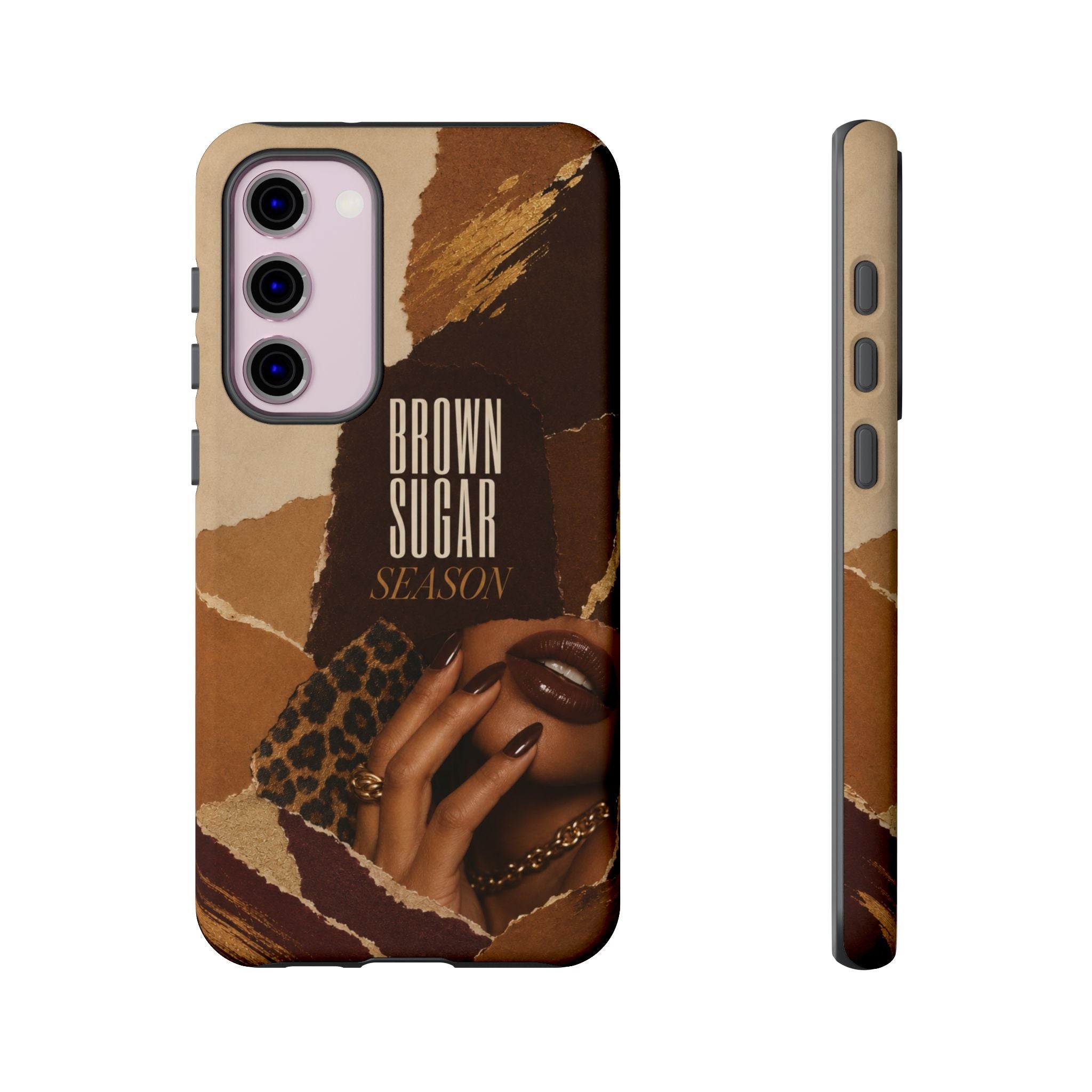 Brown Sugar Season Leopard Collage Phone Case