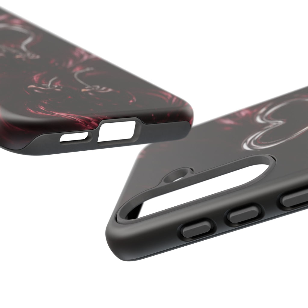 Dark Cherry Chrome Heart Phone Case