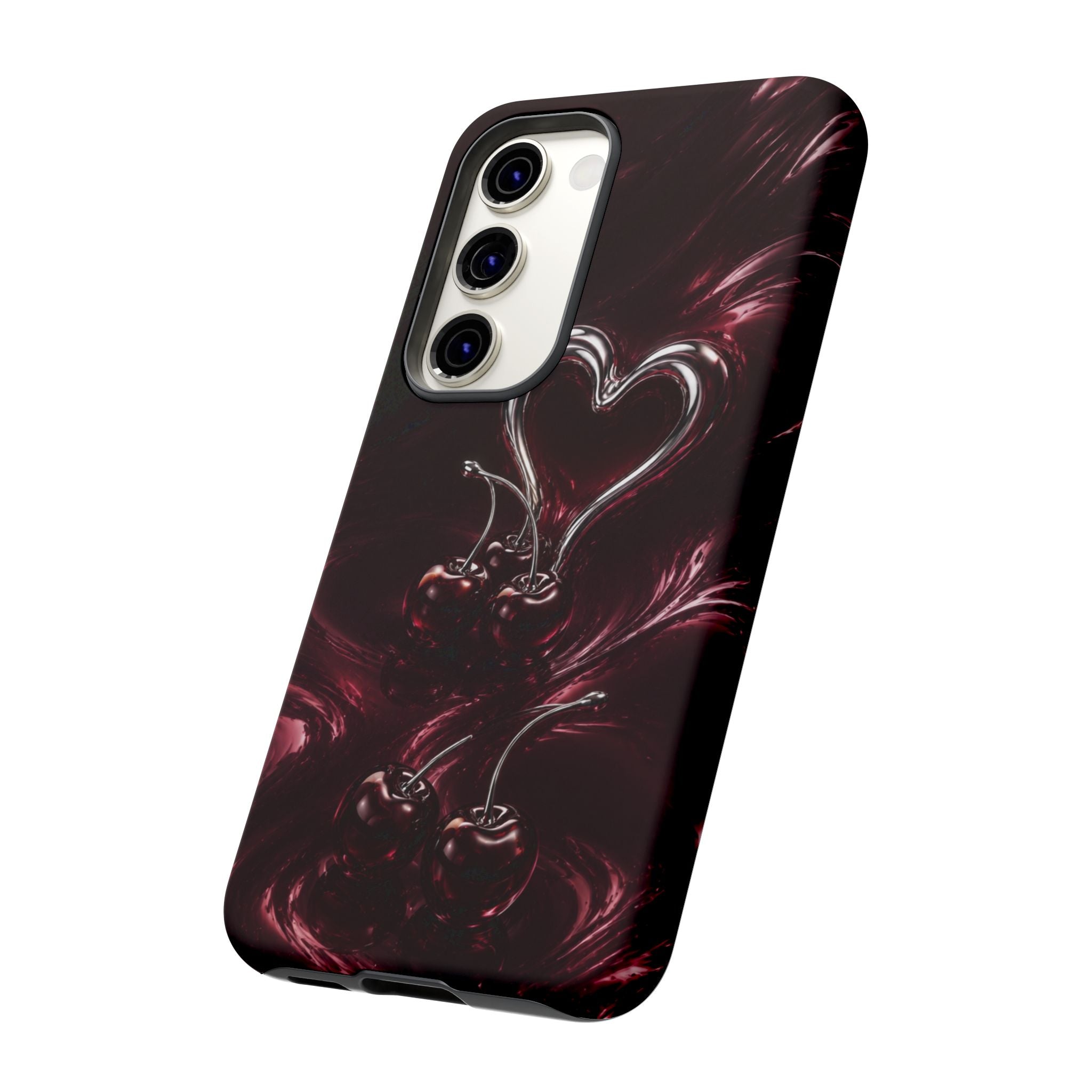 Dark Cherry Chrome Heart Phone Case