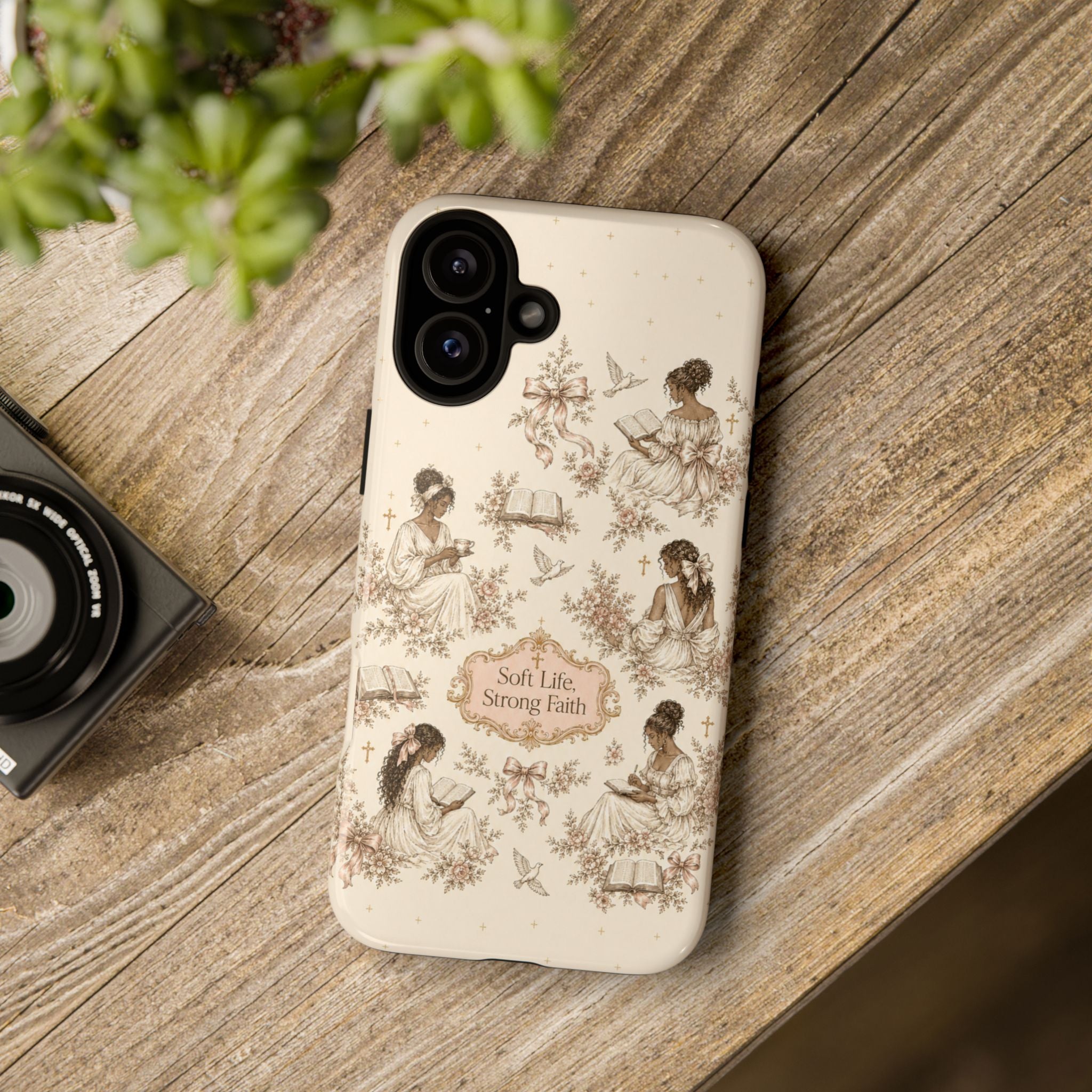 Soft Life, Strong Faith Vintage Christian Phone Case