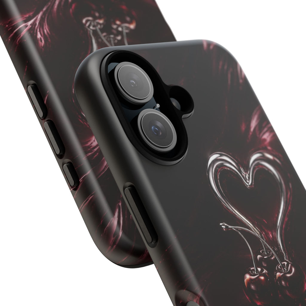 Dark Cherry Chrome Heart Phone Case