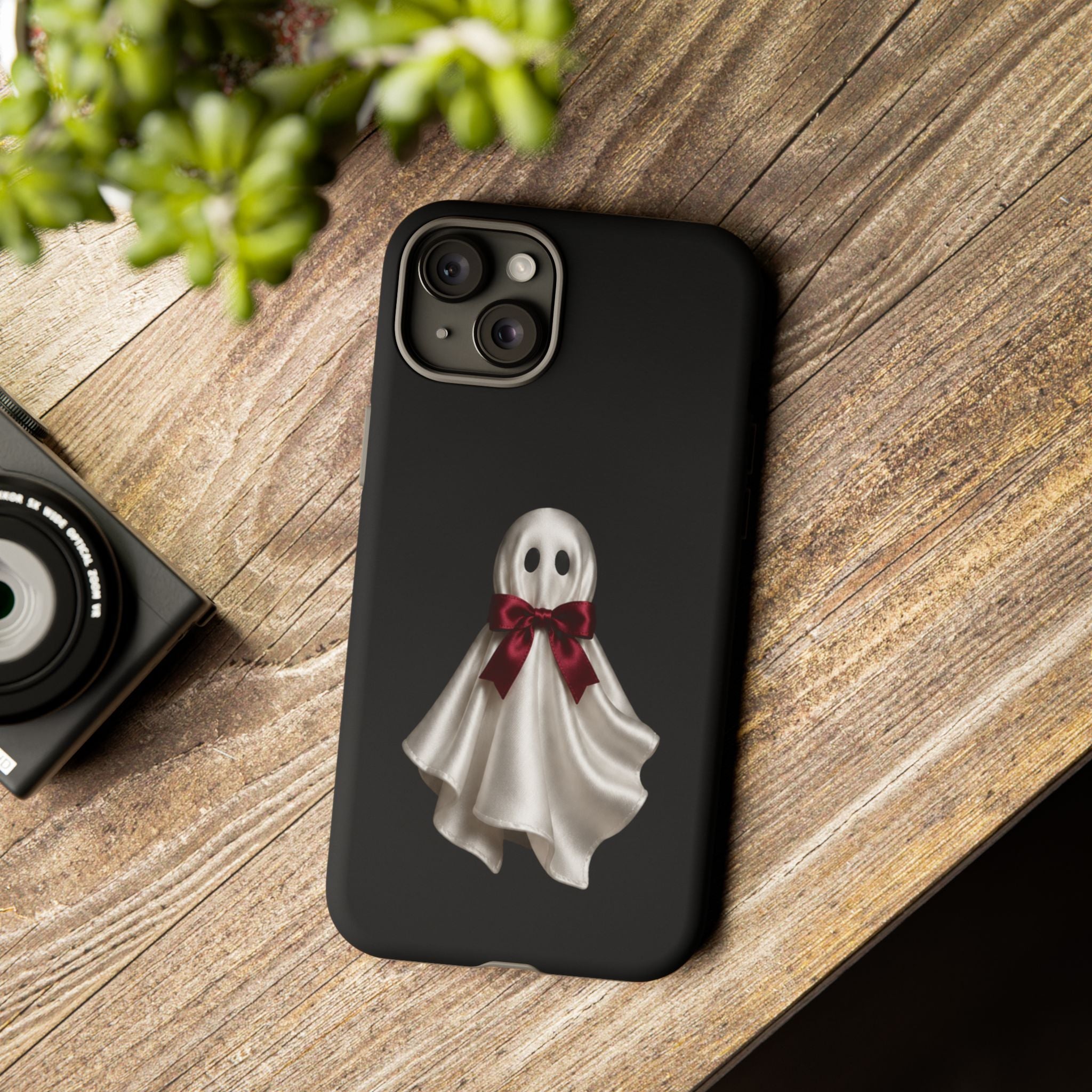 Burgundy Bow Ghost Spooky Phone Case