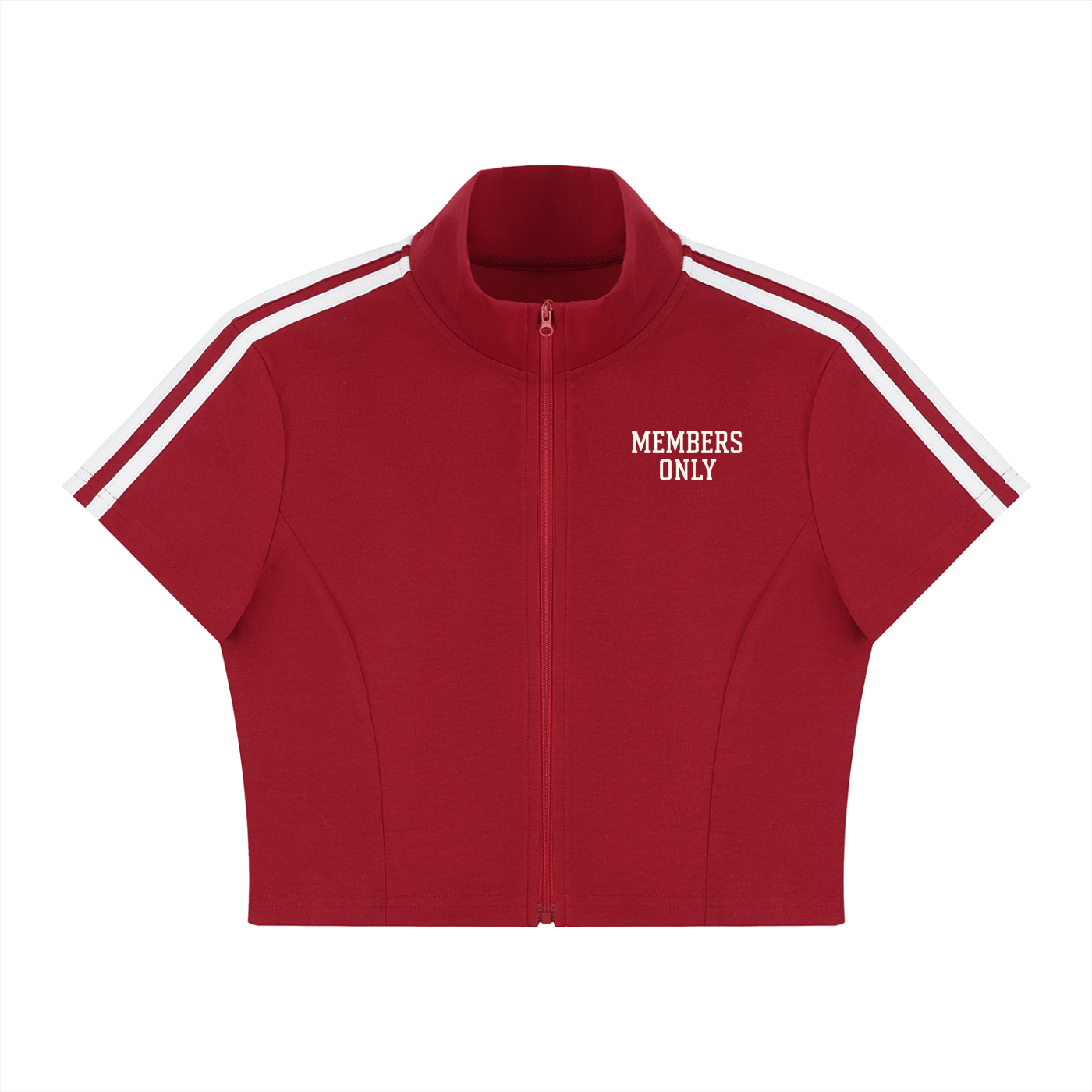 The Luxuri Girl Cropped Full Zip Short Sleeve T-Shirt