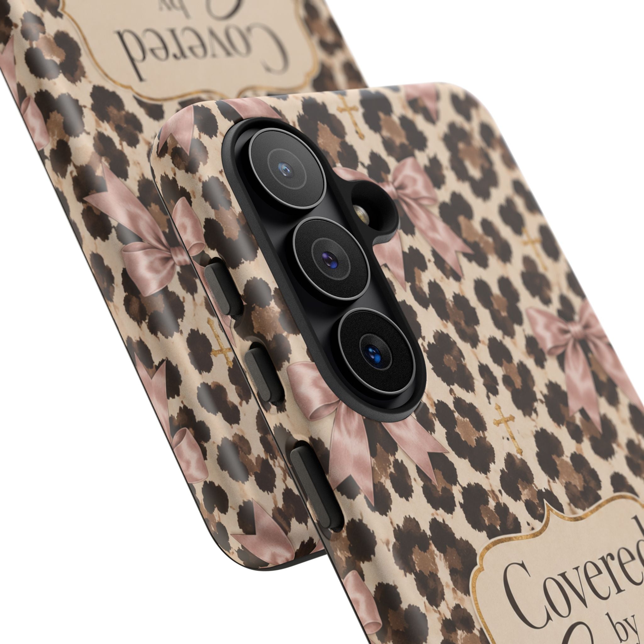 Covered by Grace Leopard Bow Christian Phone Case