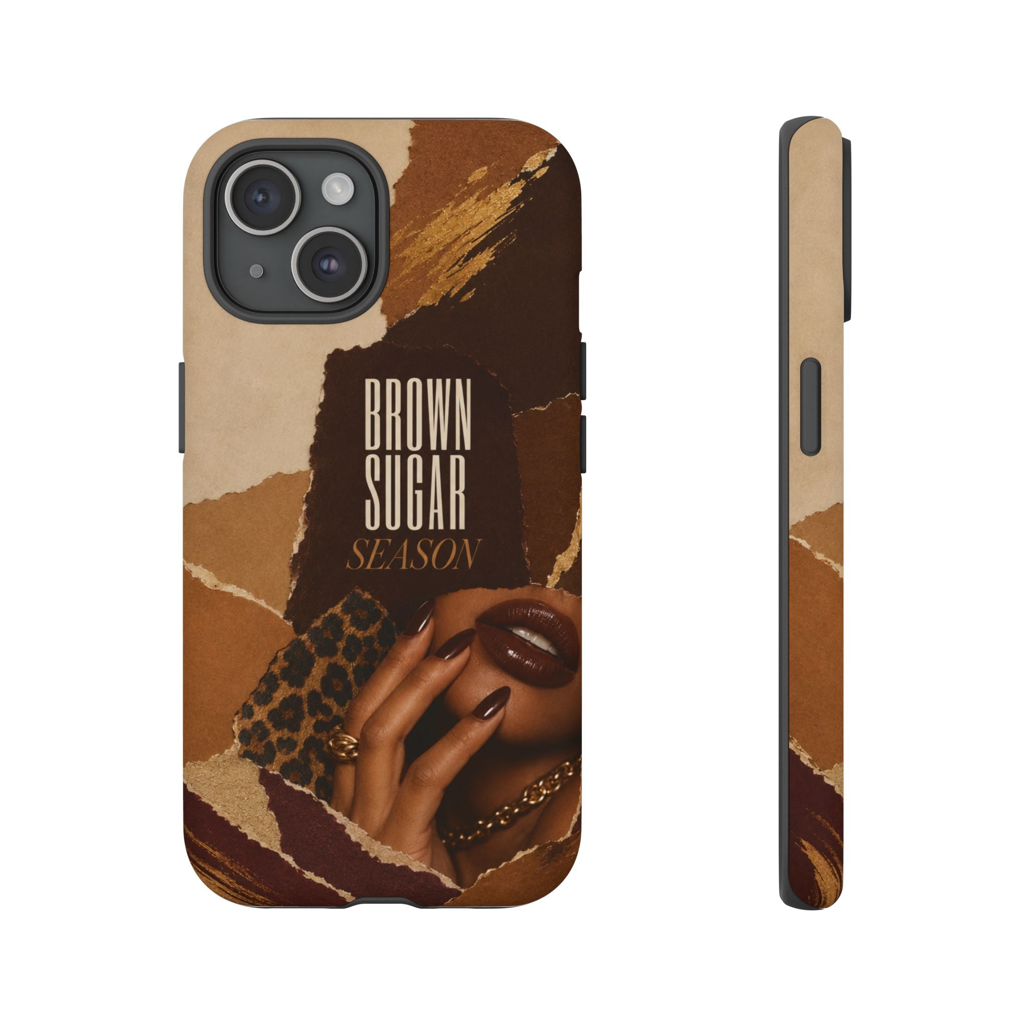 Brown Sugar Season Leopard Collage Phone Case