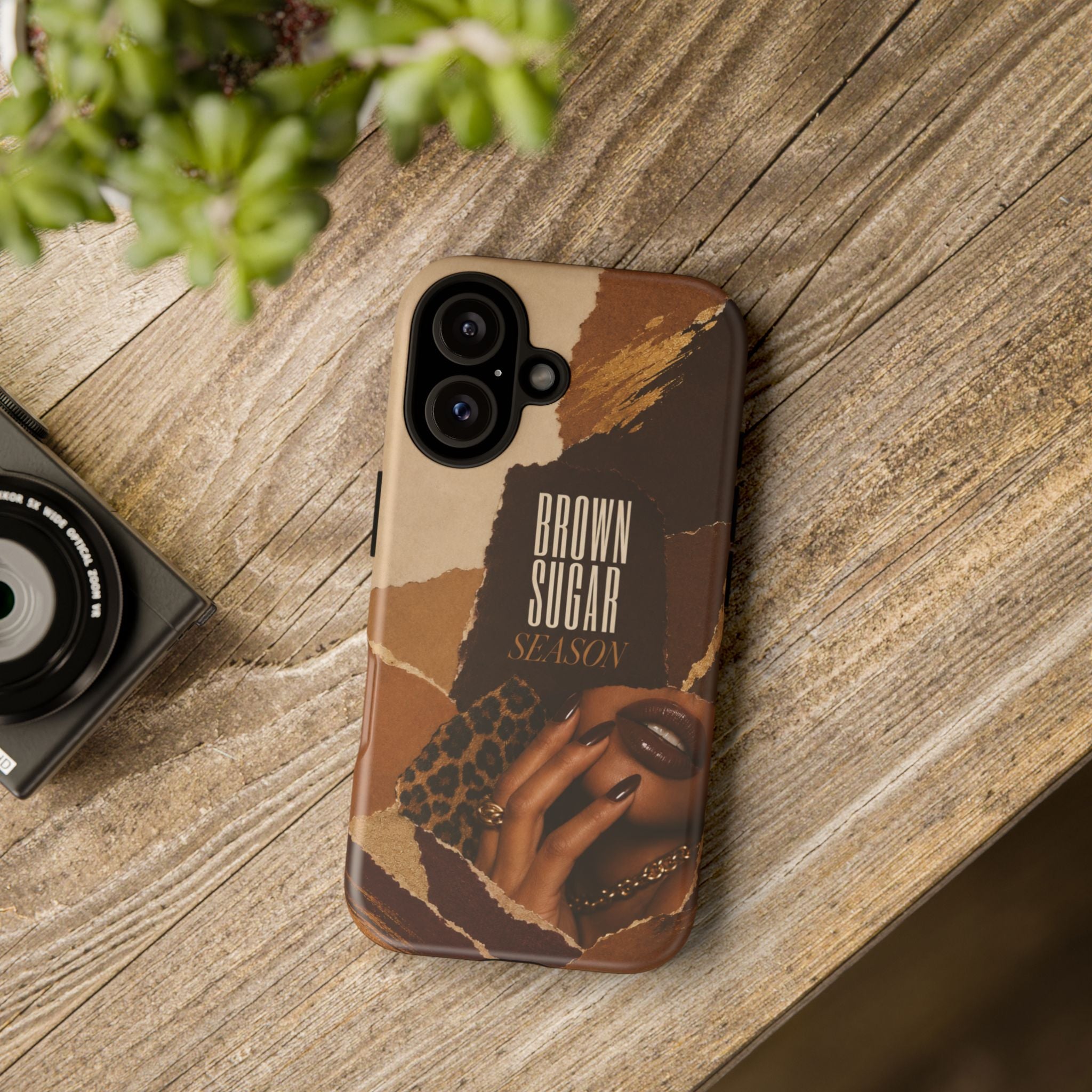 Brown Sugar Season Leopard Collage Phone Case