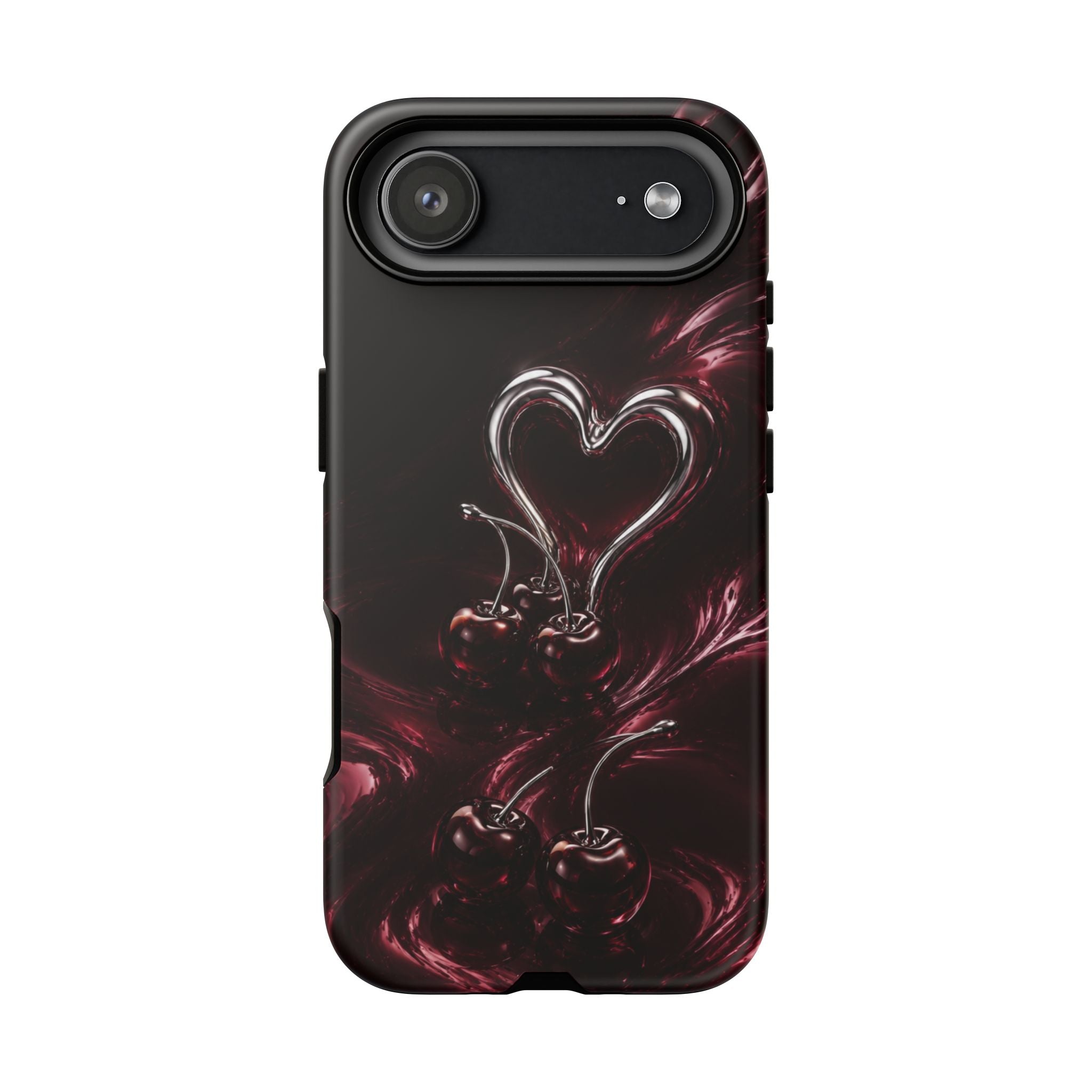 Dark Cherry Chrome Heart Phone Case