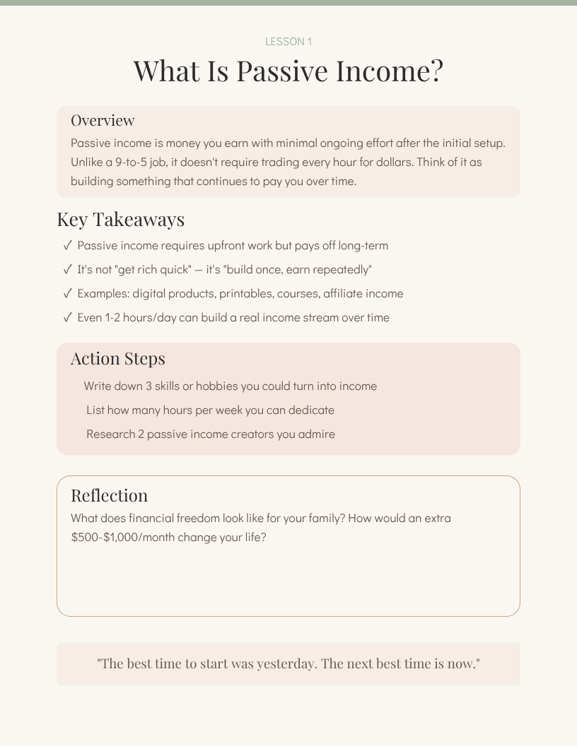 Passive Income for Beginners: A Step-by-Step Mini-Course