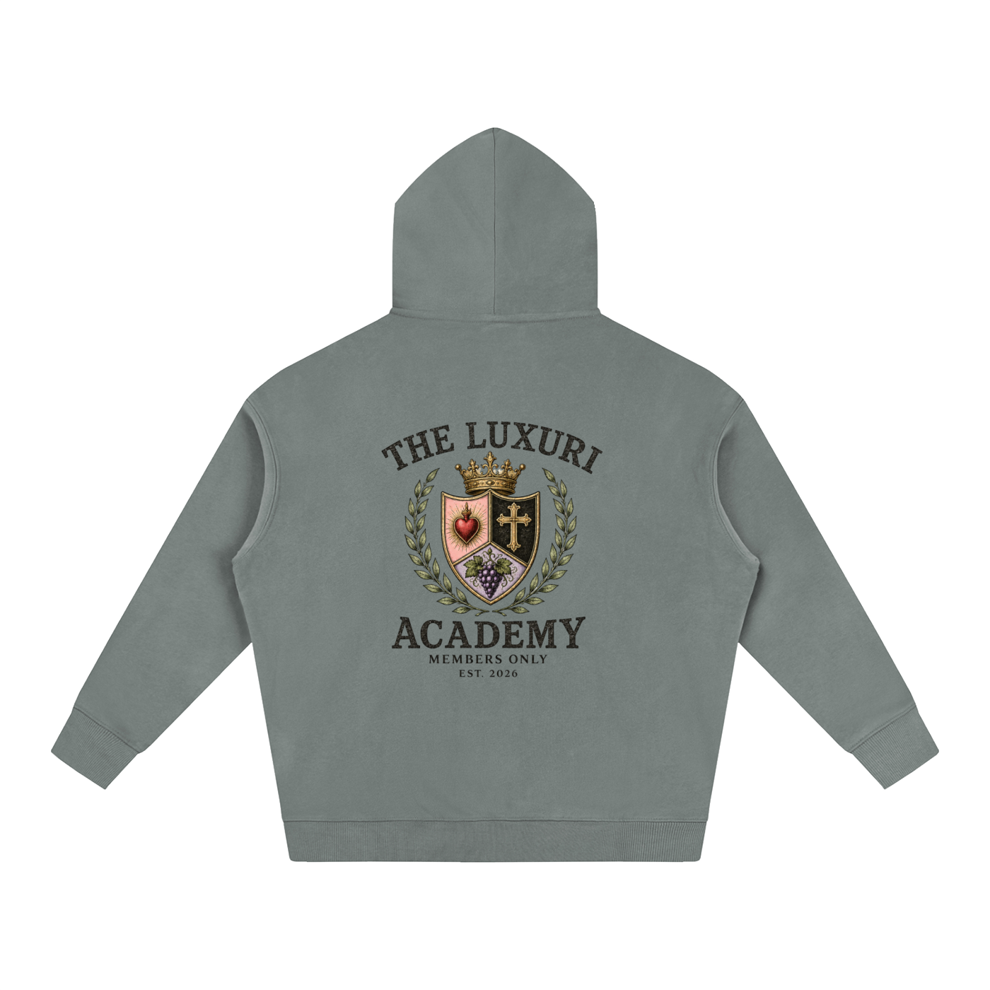 The Luxuri Academy Crest Oversize Fleeced Hoodie