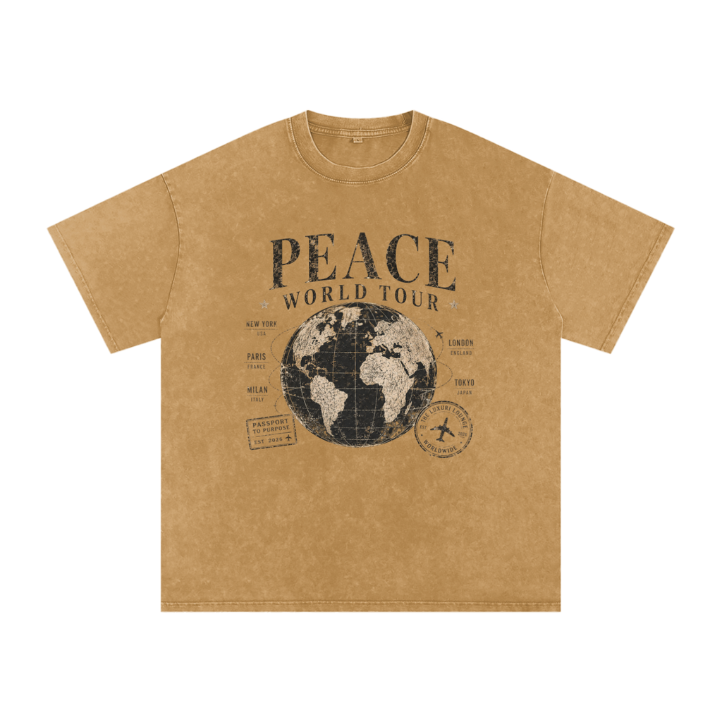 Snow Washed Oversized Cotton T-Shirt