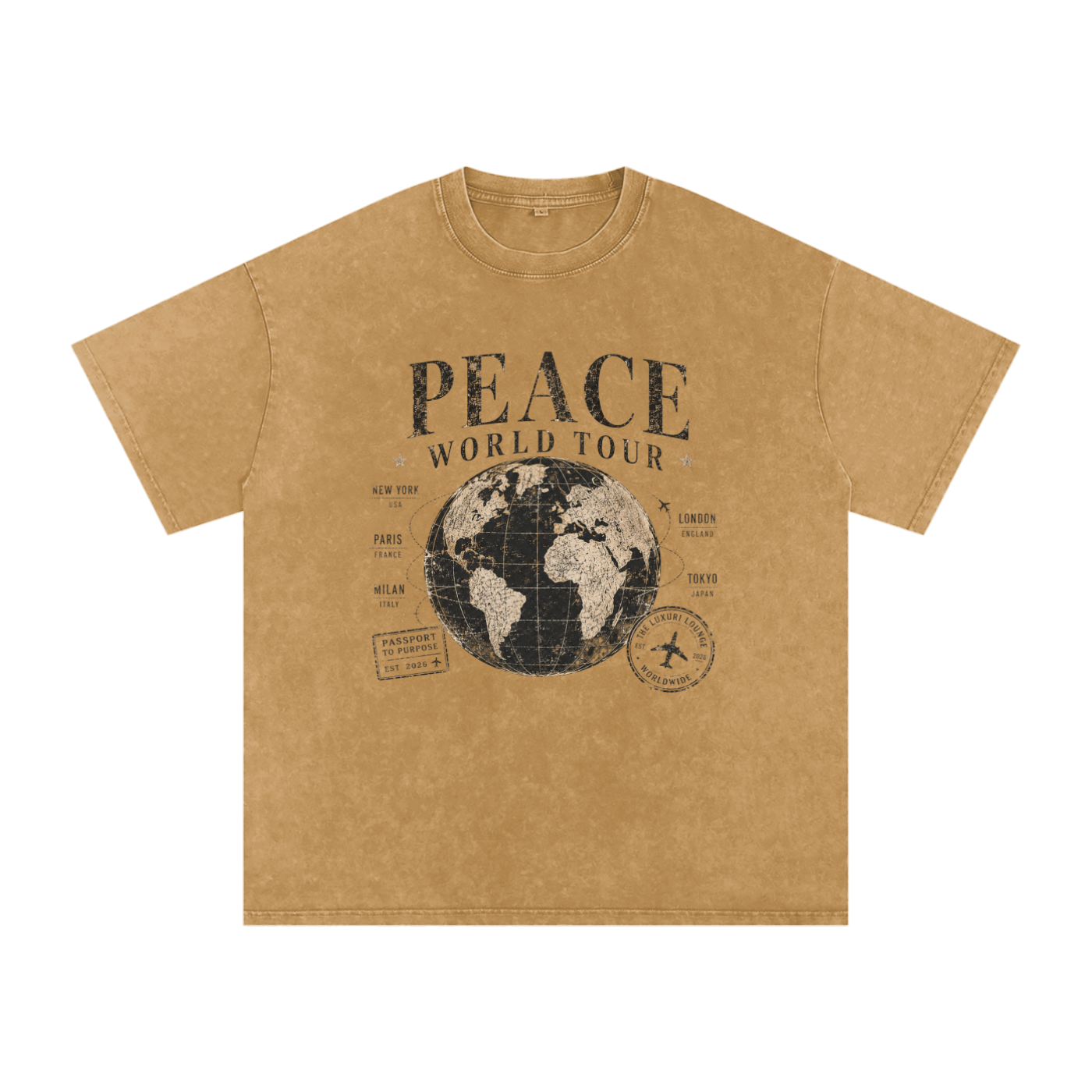 Snow Washed Oversized Cotton T-Shirt