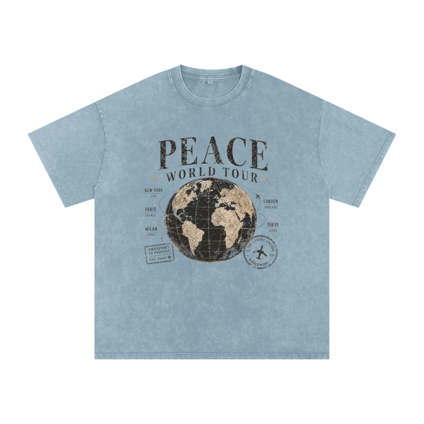 Snow Washed Oversized Cotton T-Shirt