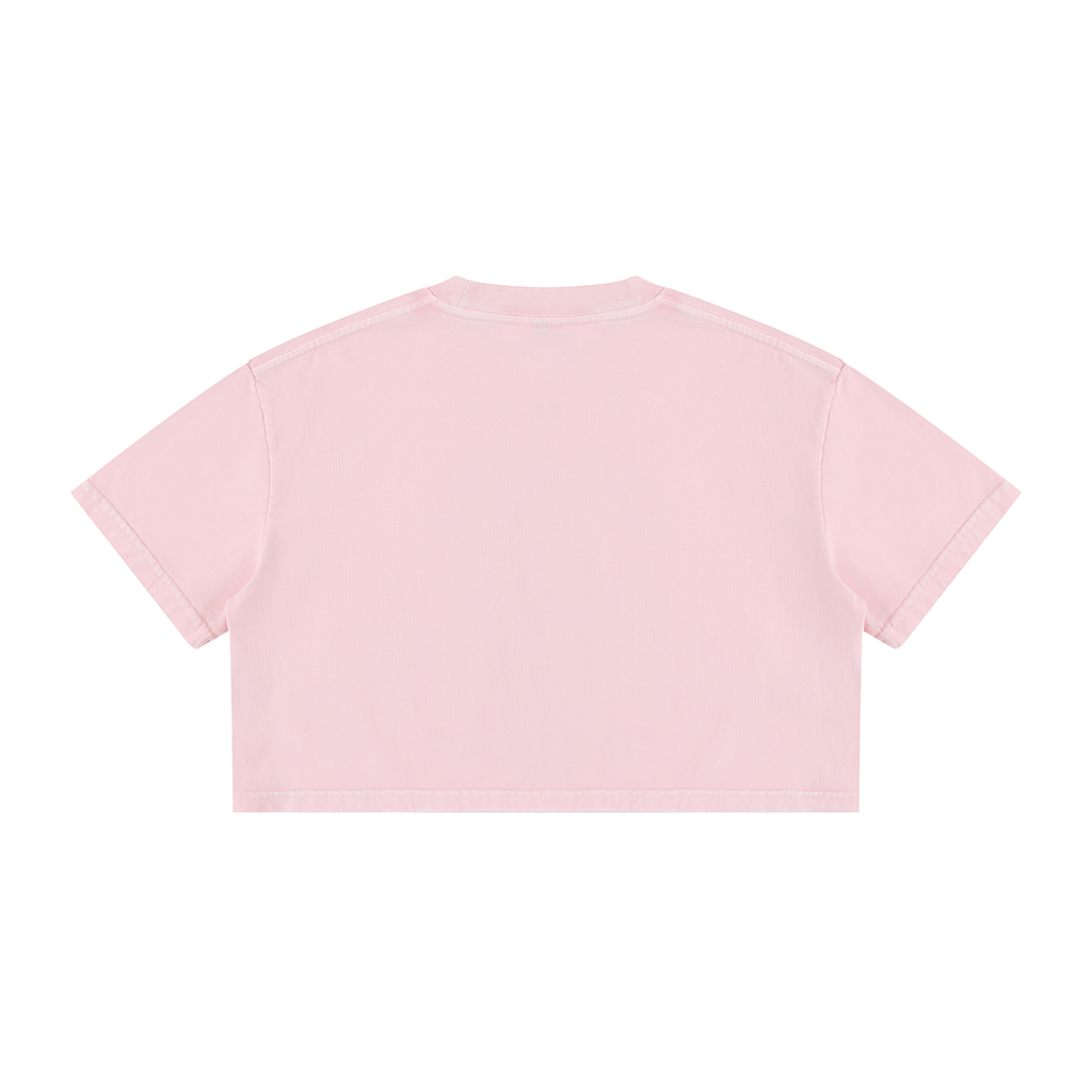 The Luxuri Girl Mineral Wash Cotton Crop T-Shirt