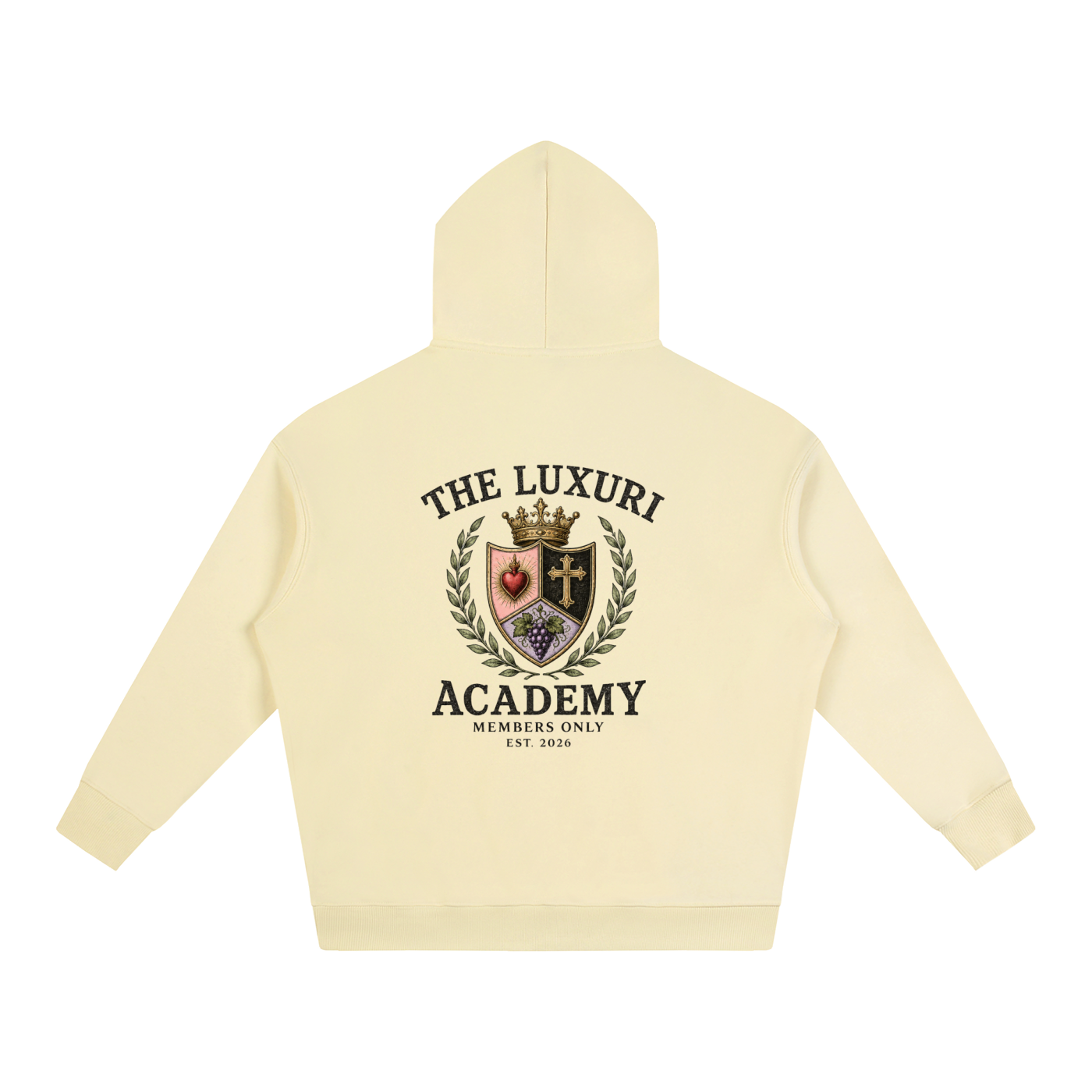 The Luxuri Academy Crest Oversize Fleeced Hoodie