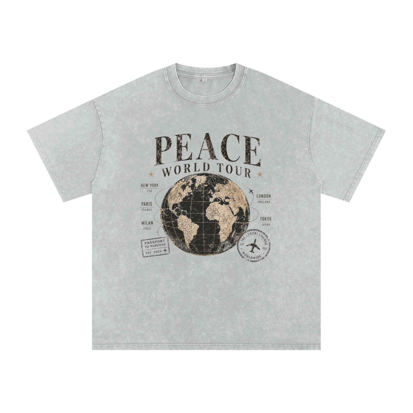 Snow Washed Oversized Cotton T-Shirt